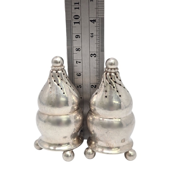 Georg Jensen Denmark Sterling Silver Salt and Pepper Shakers 410 w/Mono #21183 - Picture 10 of 10